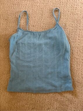 American Eagle Outfitters Dusty Blue Ribbed Cami